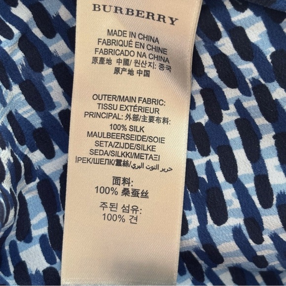 Burberry Brit Silk Geometric Print Sleeveless Blouse Small Blue - Picture 5 of 7